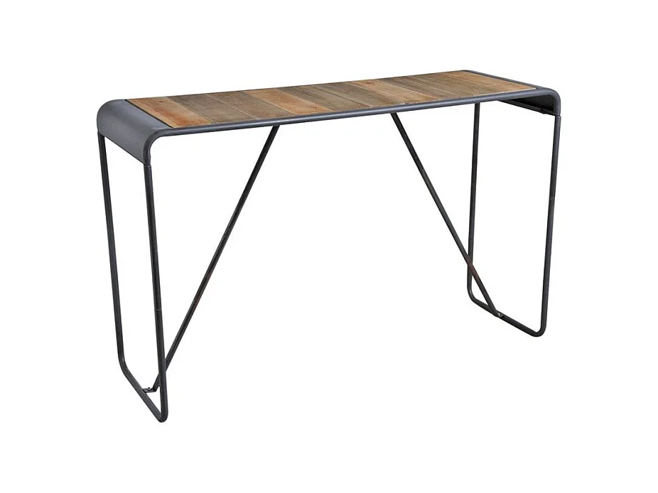 Console en bois et métal patiné