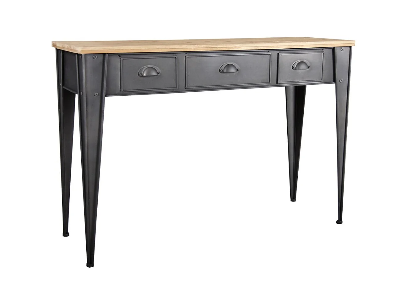 Console en métal et sapin