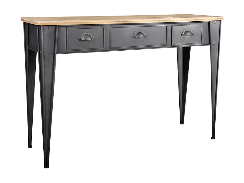 Console en métal et sapin