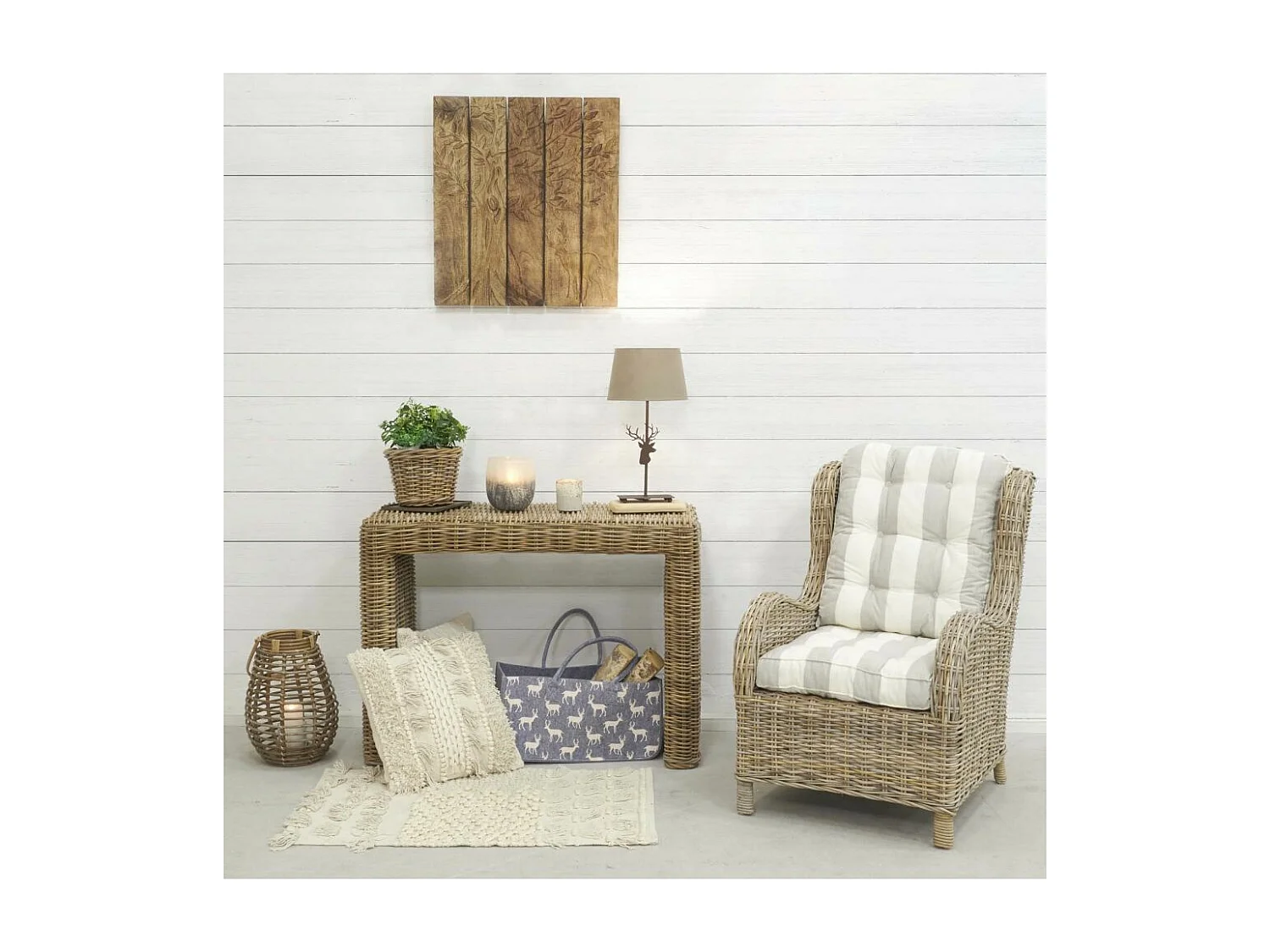 Console en poelet gris