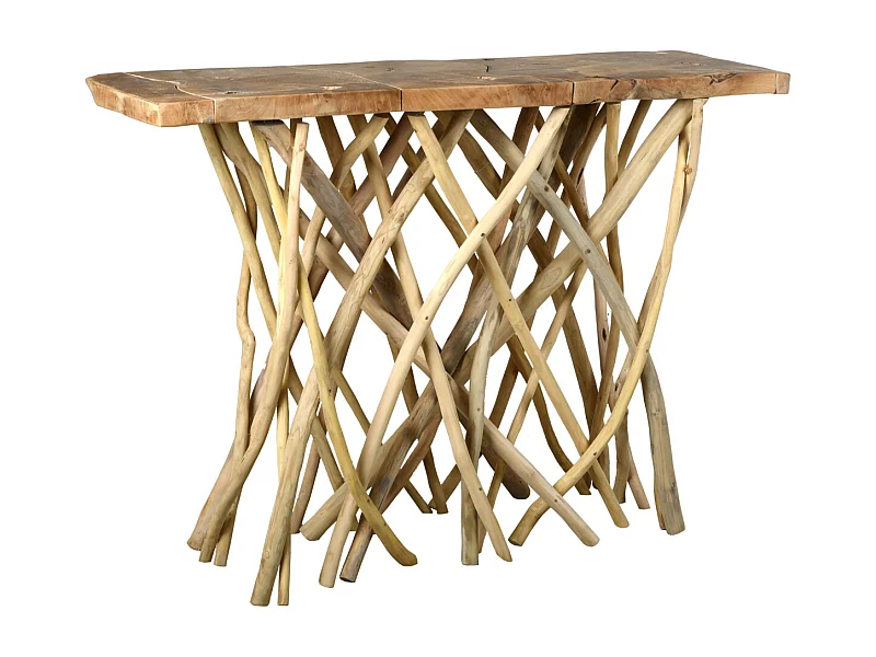 Console teck pied branchage Puzzle - Arthur