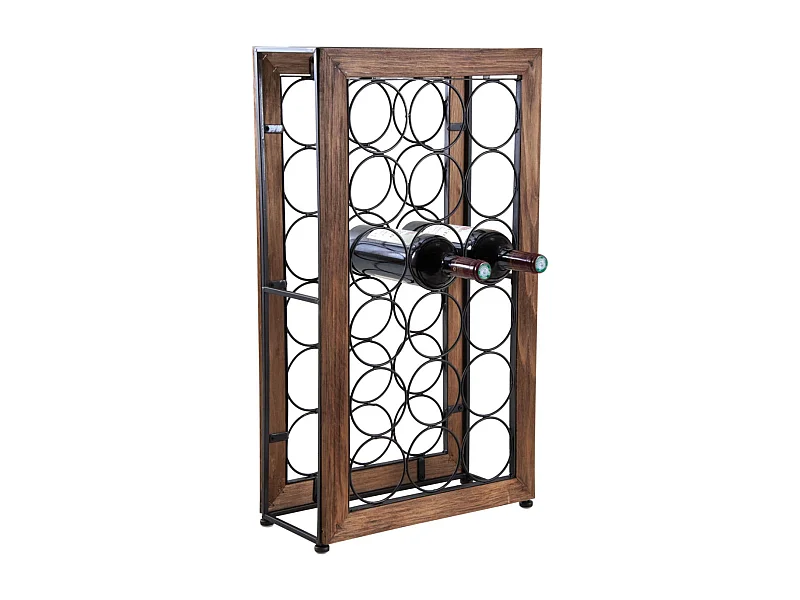 Flaschenregal aus Metall und Holz (18-fach)