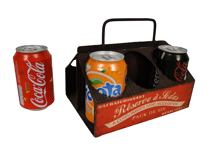 Range canettes en fer antique