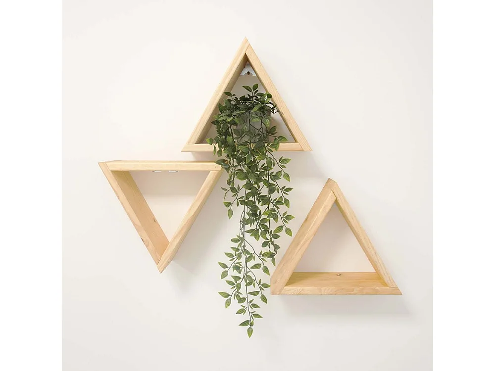 Casier à bouteilles triangulaire en pin Prisma