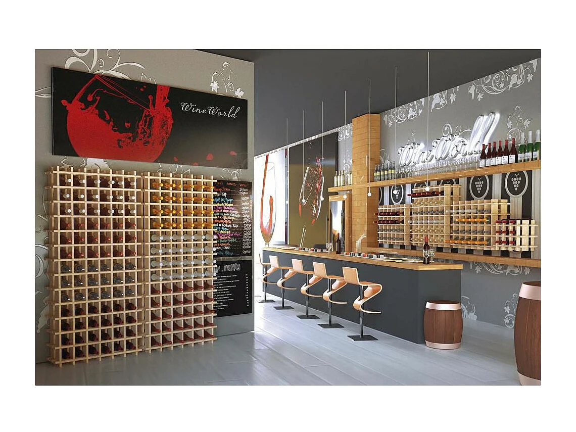 Casier à bouteilles en pin massif brut 24 bouteilles