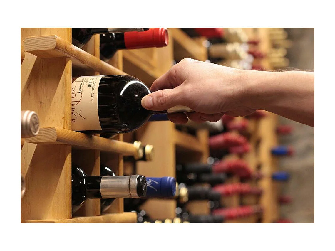 Casier à bouteilles en pin massif brut 24 bouteilles