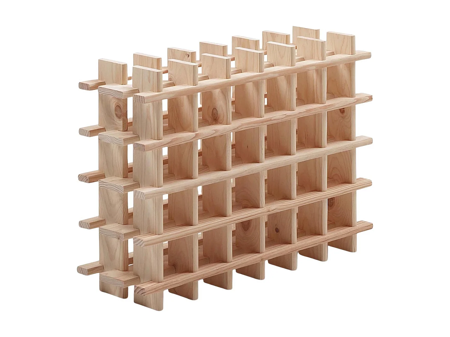 Flaschenregal aus massivem Rohkiefernholz