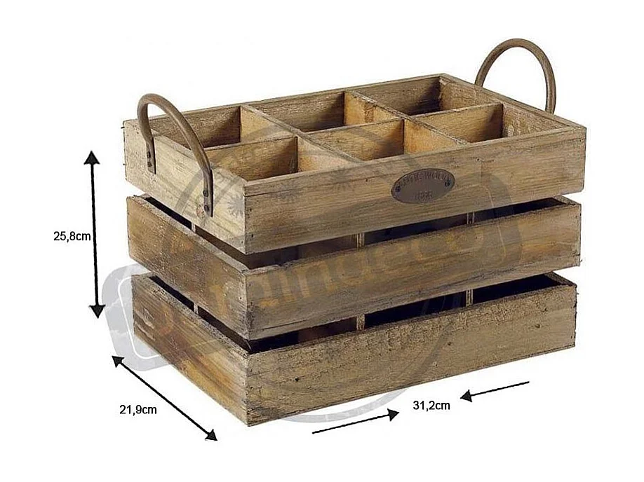 Flaschenkiste mit Metallhenkeln (6-fach)
