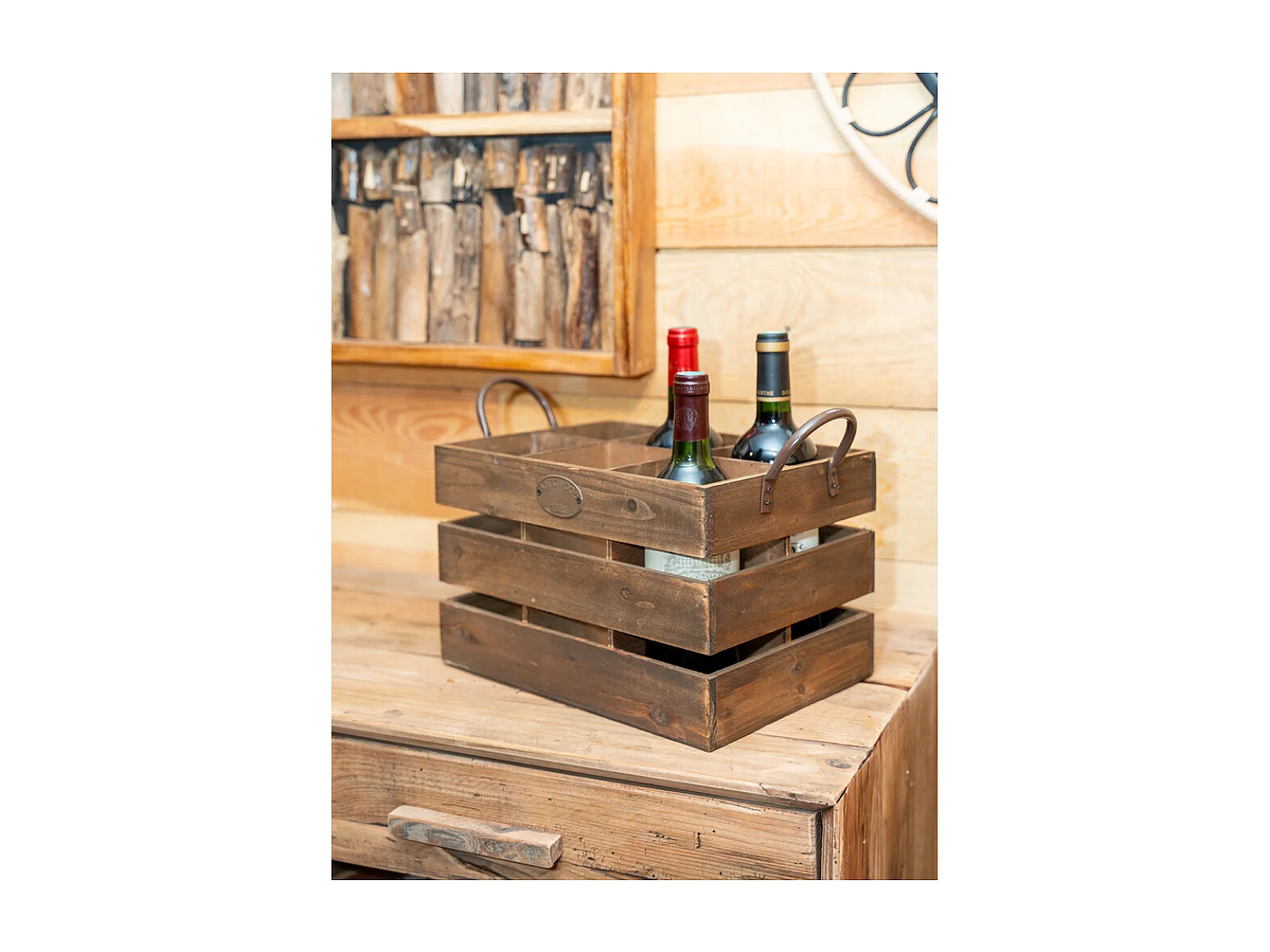 Flaschenkiste mit Metallhenkeln (6-fach)