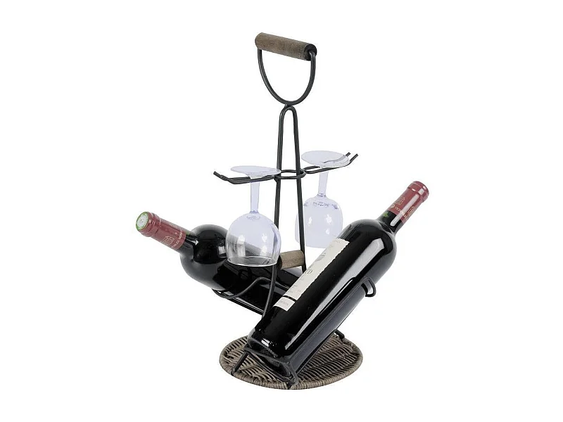 Porte-bouteilles porte-verres 2 en 1