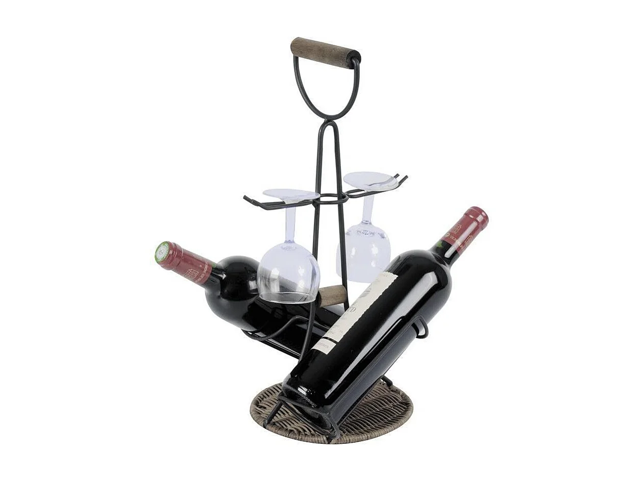 Porte-bouteilles porte-verres 2 en 1