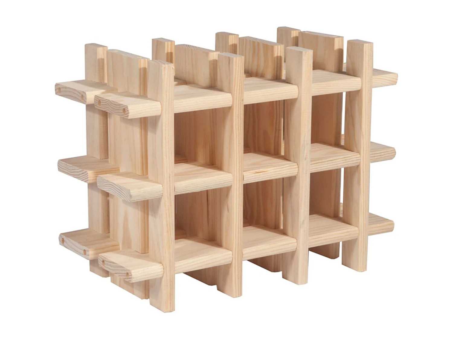 Portabottiglie in pino massiccio 9 bottiglie