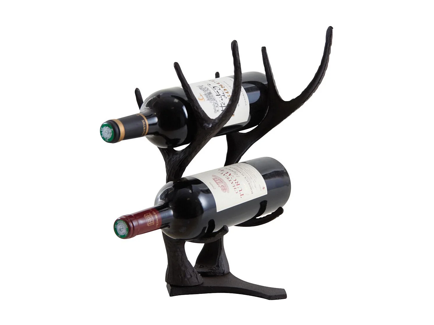 Porte-bouteilles cornes de cerf en fonte