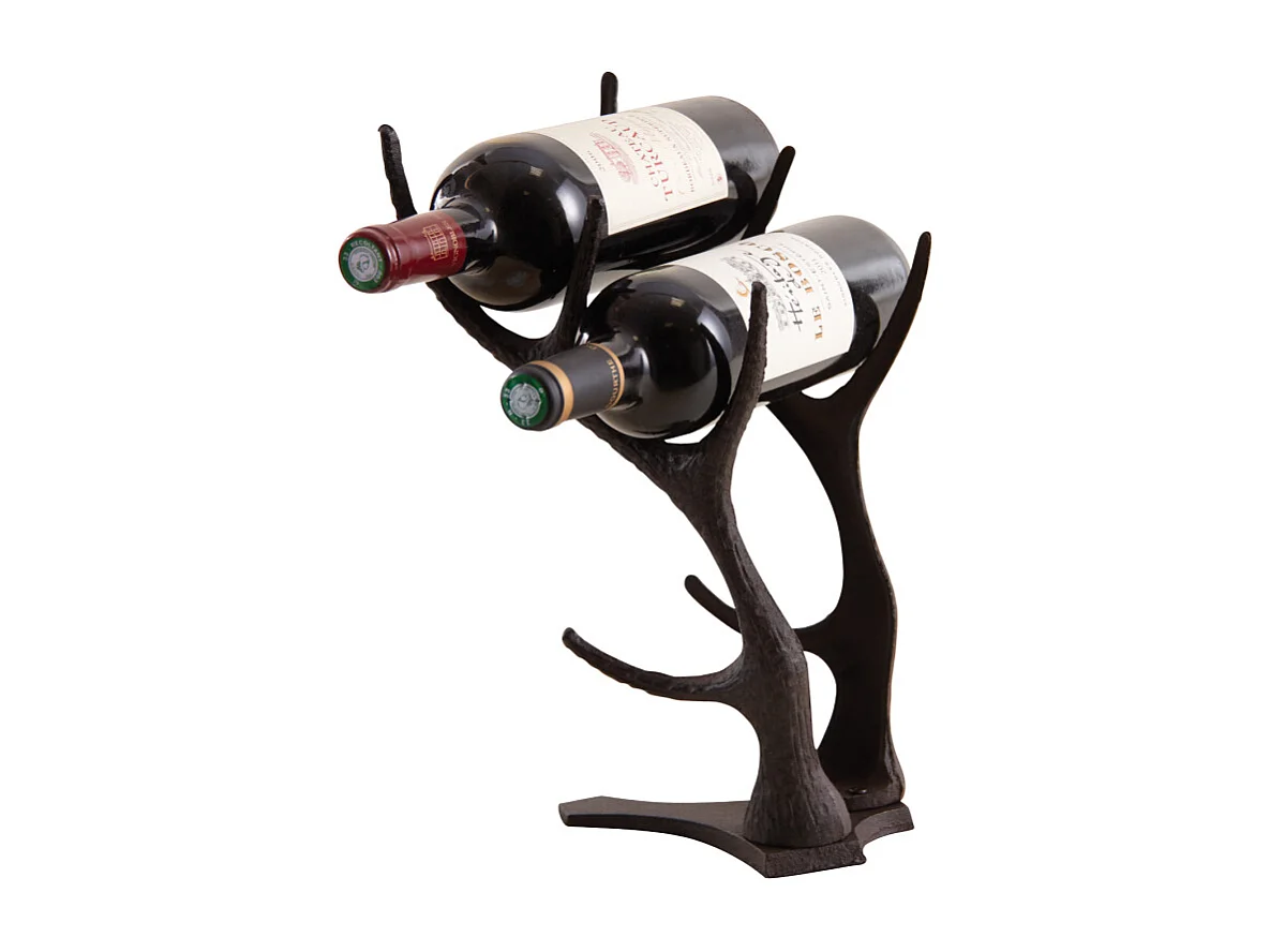 Porte-bouteilles cornes de cerf en fonte