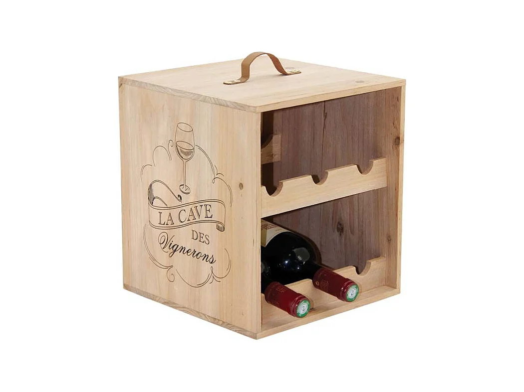 Flaschenregal aus Holz für 6 Flaschen