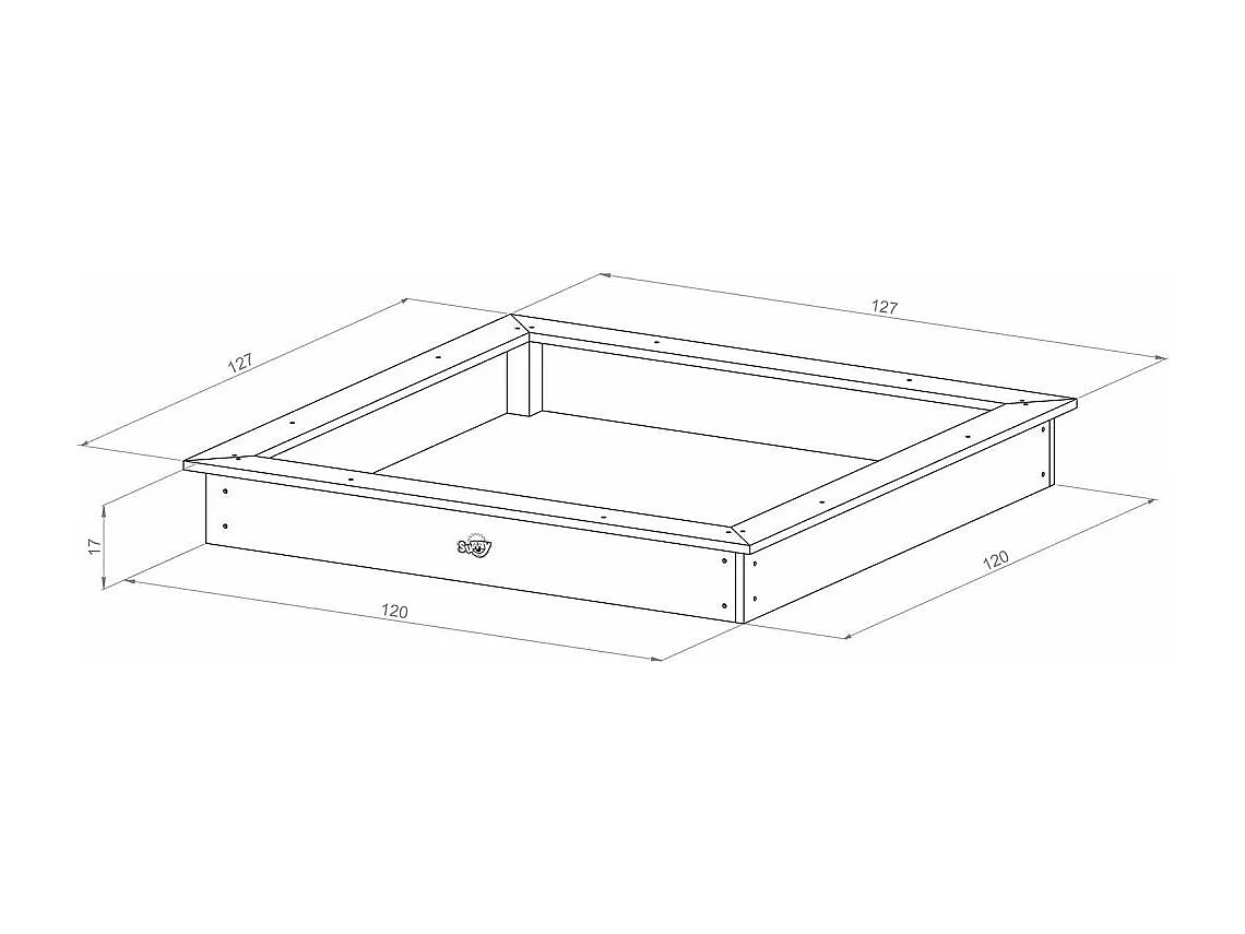 Bac à sable en bois peint avec bâche Sandy