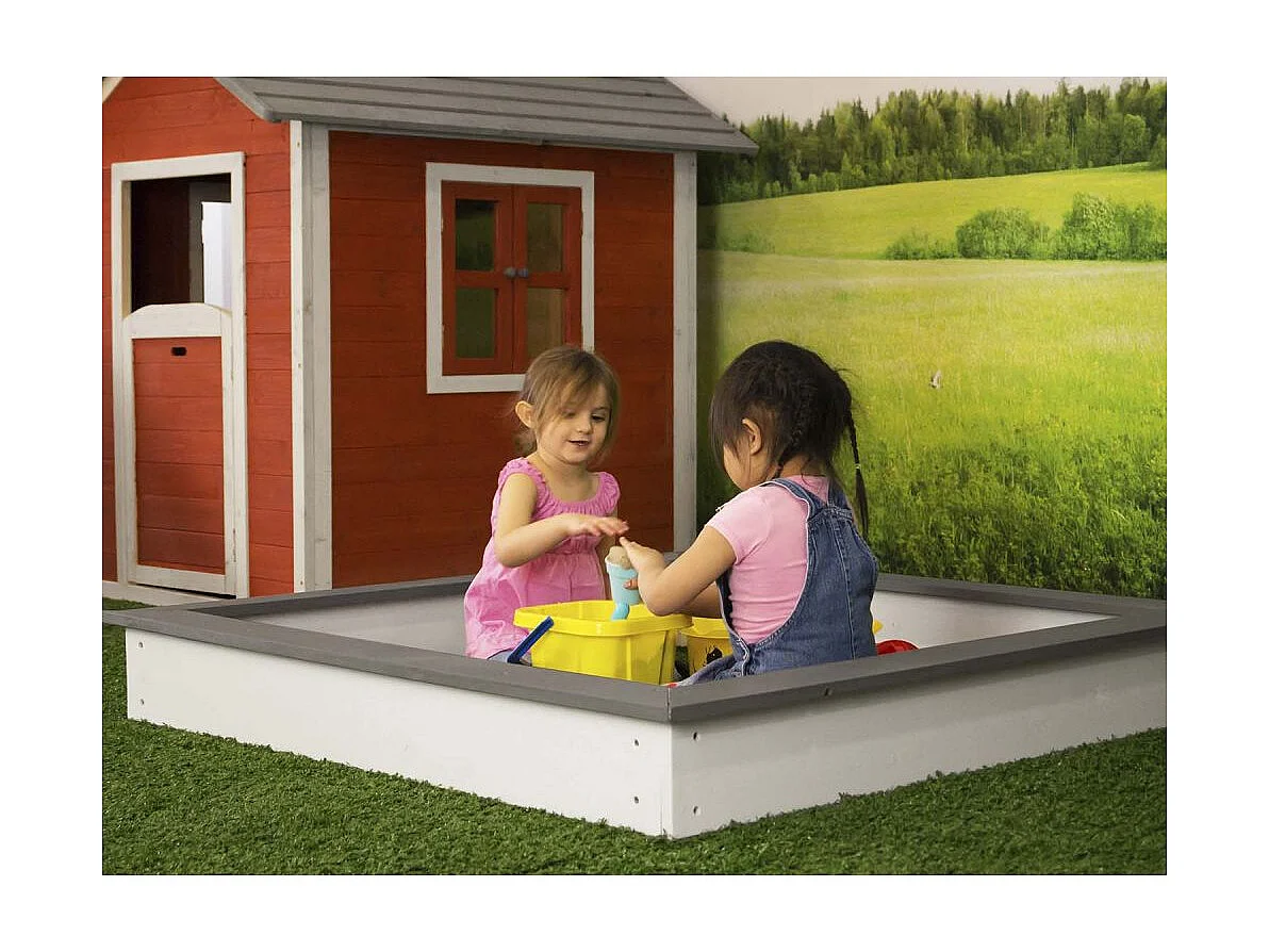 Bac à sable en bois peint avec bâche Sandy