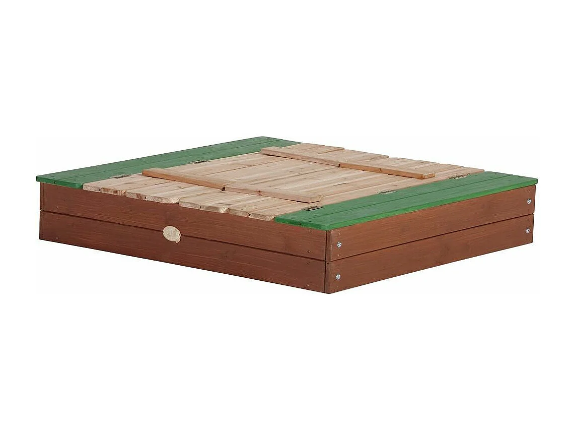 Bac à sable en hemlock avec bancs et couvercle Ella 120 x 120 cm