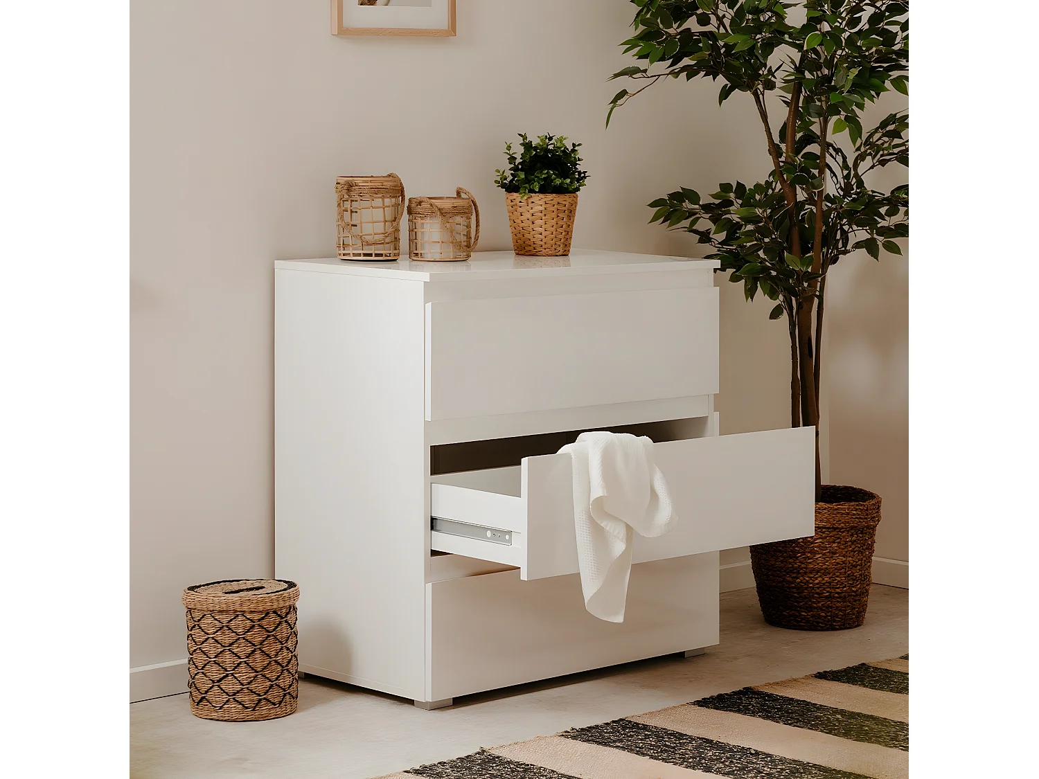 Kommode mit 3 Schubladen L80 cm - Pretoria