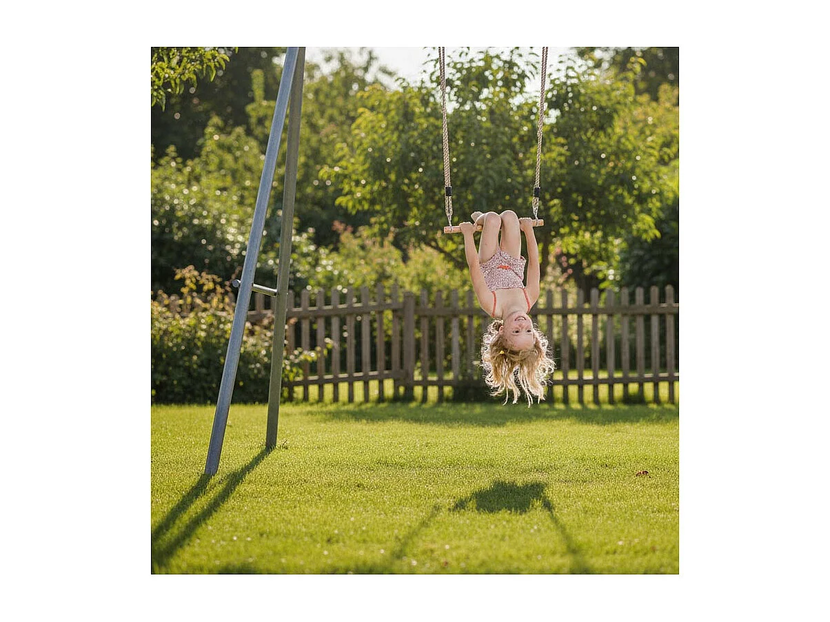 Kit 3 accessoires balançoire + anneaux de gym + trapèze