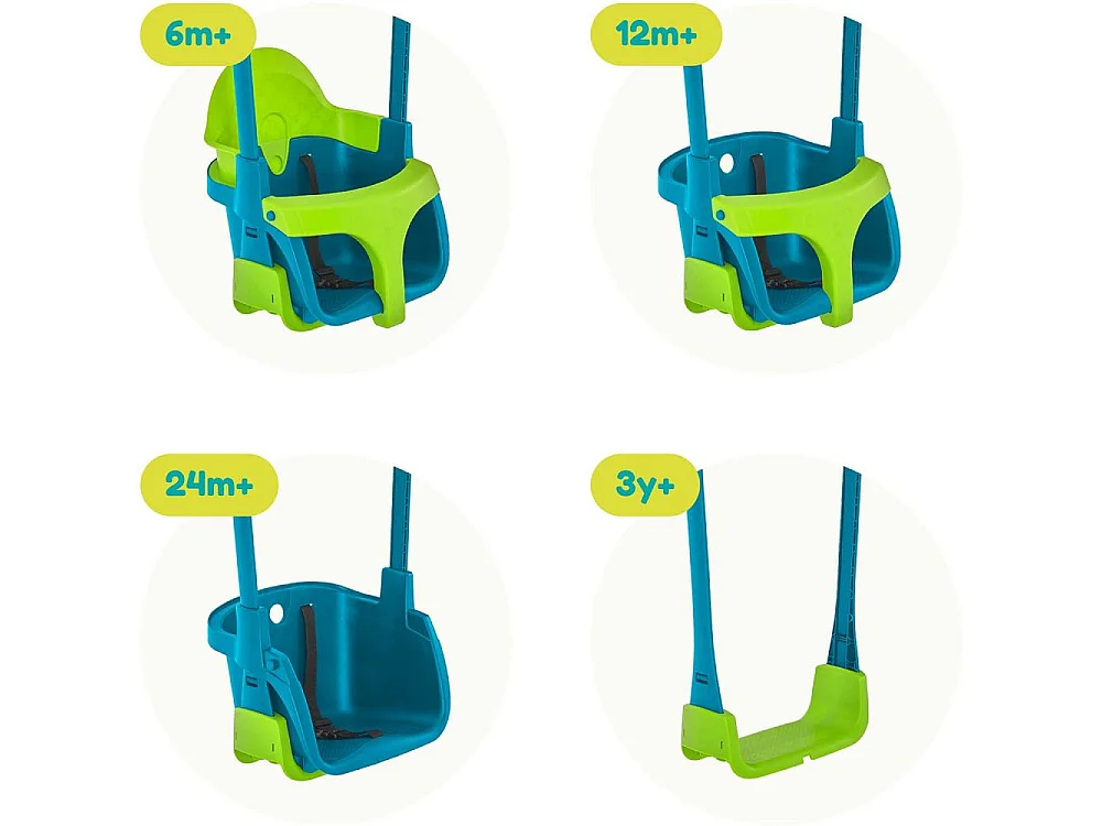 Siège de balançoire bébé évolutive dès 6 mois Quadpod 4 en 1