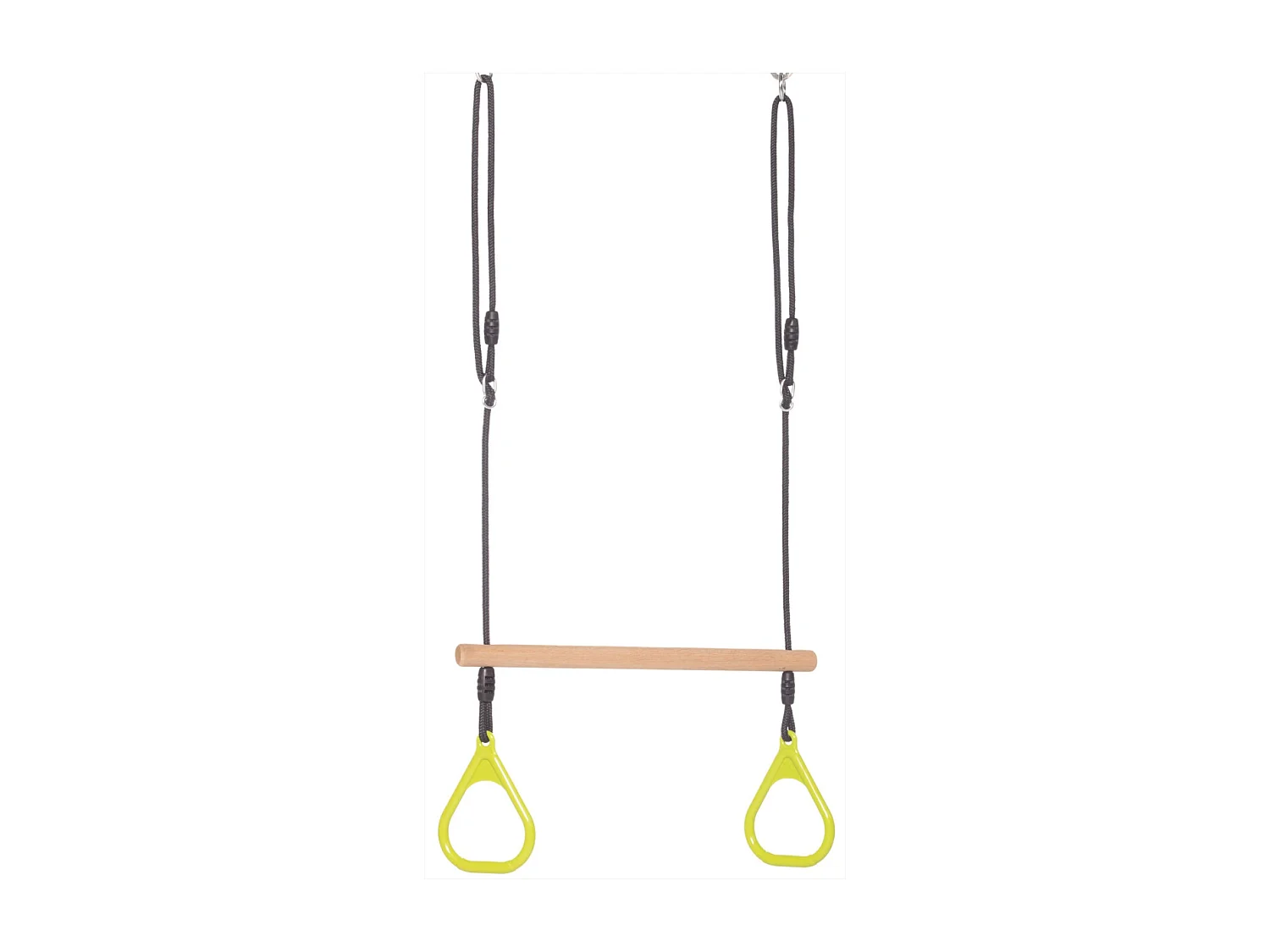 Trapèze anneaux en plastique vert lemon et corde douce