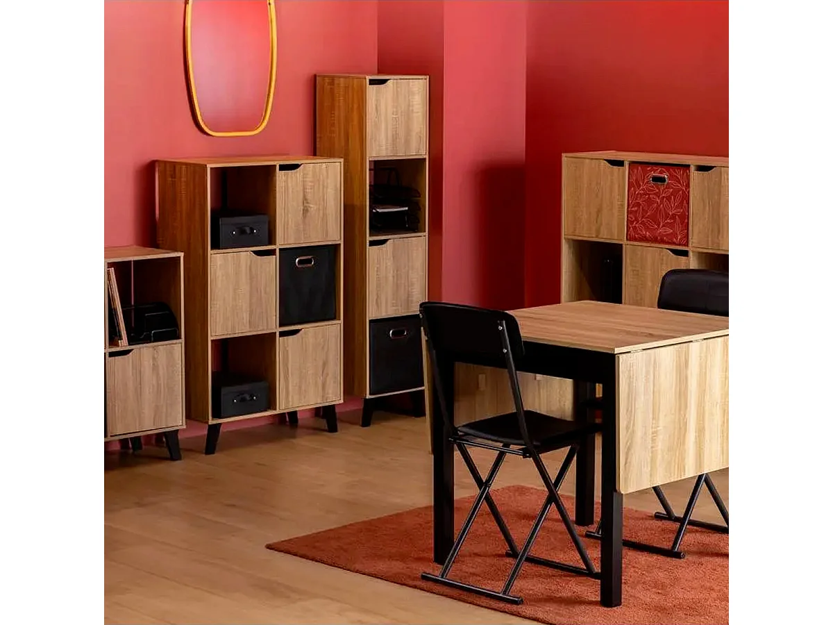 Étagère 6 Cases Design "Mix n'Modul" 113cm Naturel