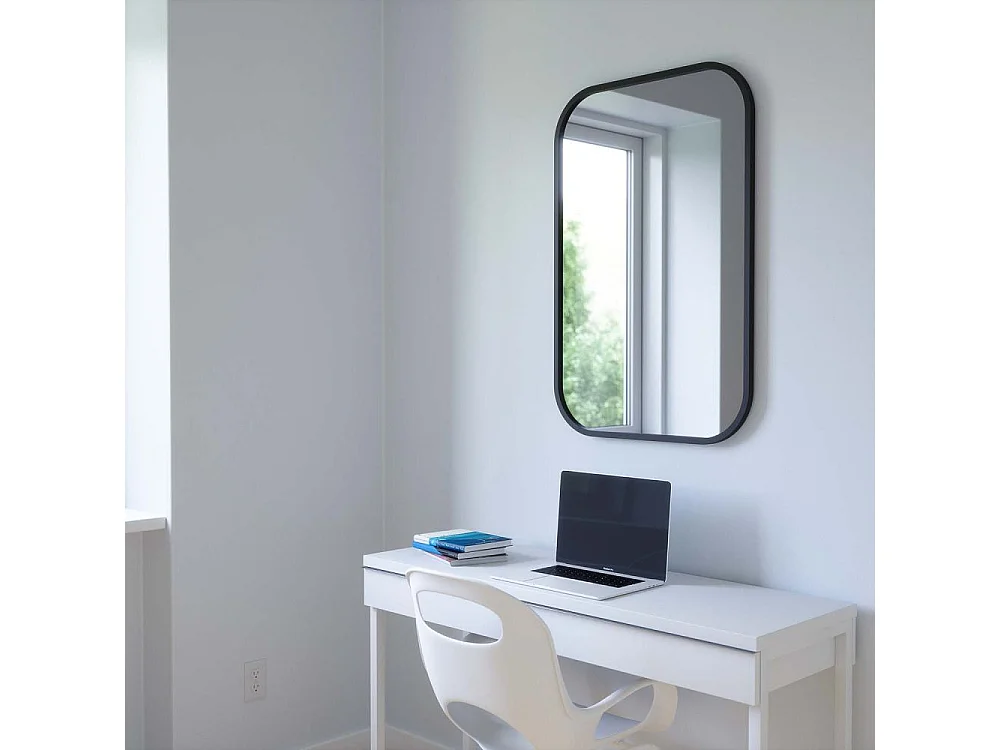 Miroir rectangulaire rebord caoutchouc 61 x 91 cm Hub