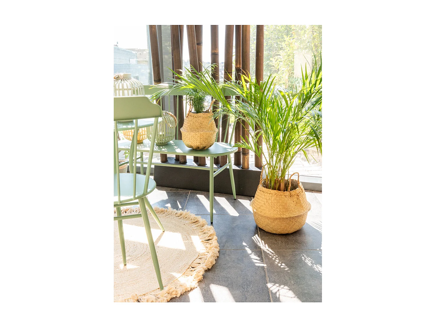 Sac rond en jonc de mer pliant Diamètre 35 cm