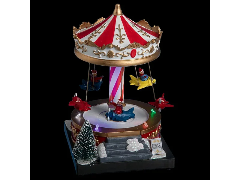 Village de Noël Manège "Fête Foraine" 19cm Multicolore
