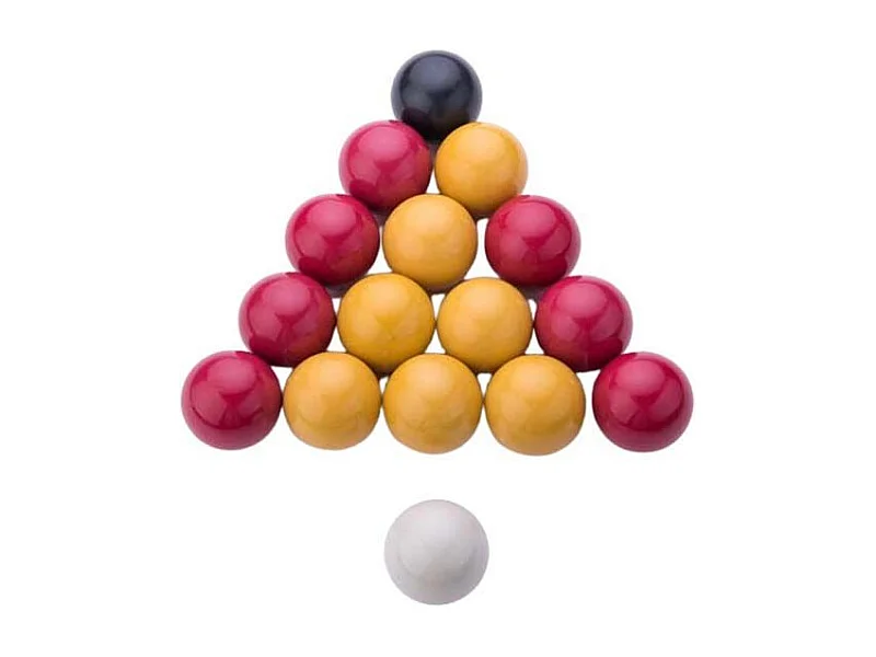 Lot de 16 Billes de Billard "Jeu Anglais" 5cm Jaune & Rouge