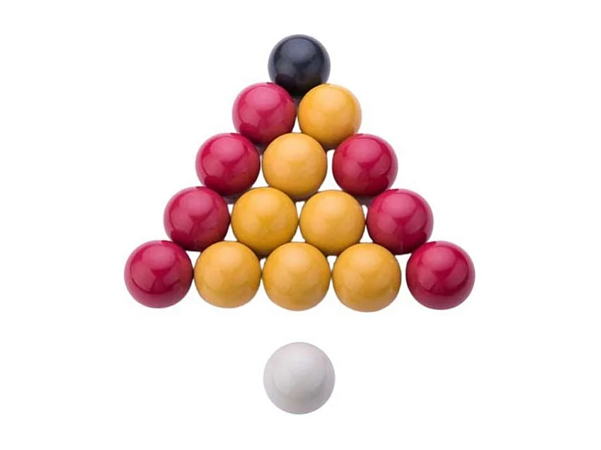 Lot de 16 Billes de Billard "Jeu Anglais" 5cm Jaune & Rouge