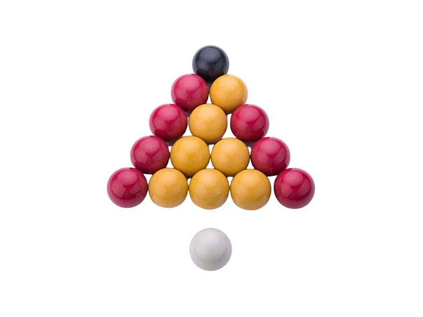 Lot de 16 Billes de Billard "Jeu Anglais" 5cm Jaune & Rouge
