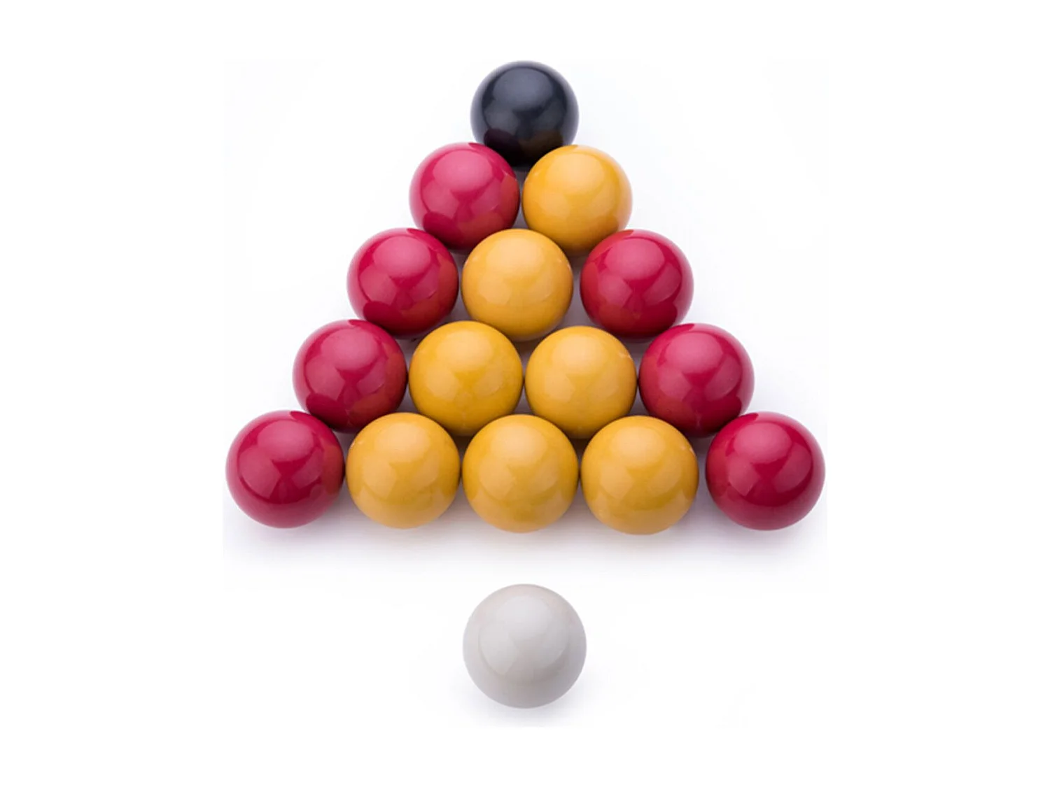 Lot de 16 Billes de Billard "Jeu Anglais" 5cm Jaune & Rouge