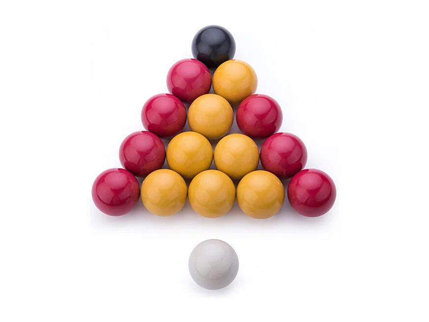 Lot de 16 Billes de Billard "Jeu Anglais" 5cm Jaune & Rouge
