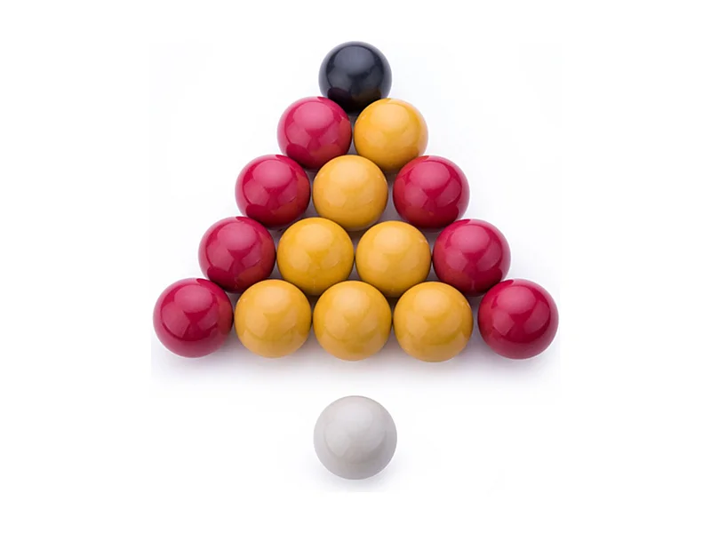 Lot de 16 Billes de Billard "Jeu Anglais" 5cm Jaune & Rouge