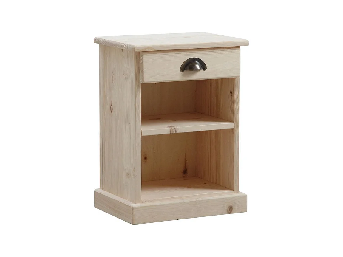 Table de nuit en épicéa brut