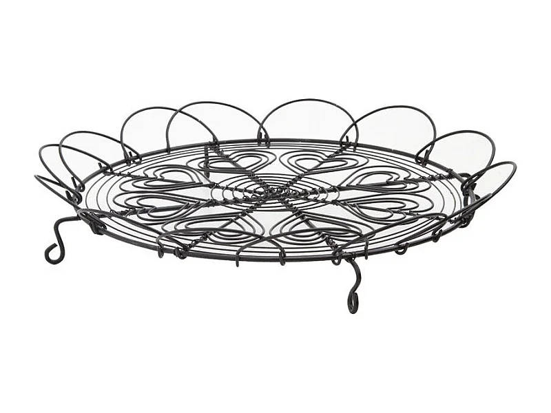 Plateau en métal motifs coeurs