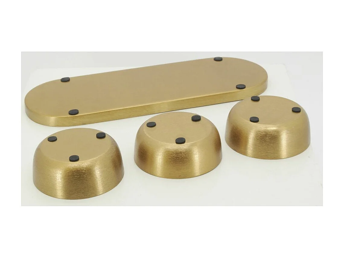 Plateau + 3 coupelles apéritives en métal doré