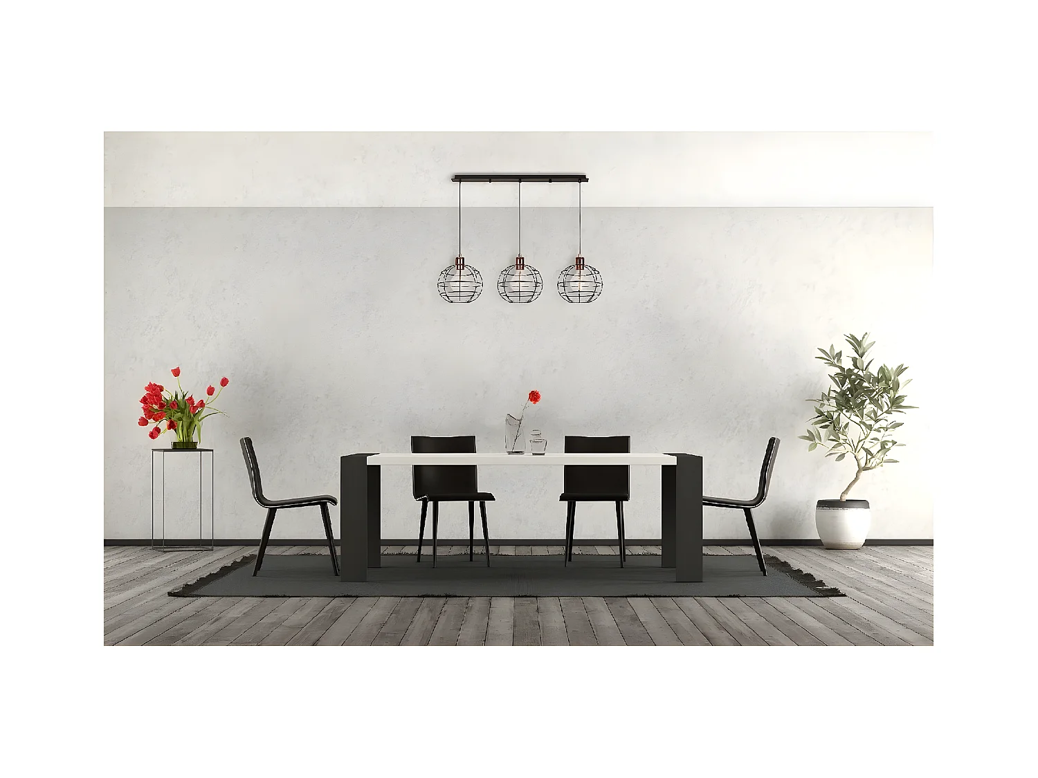 Hanglamp Urbino - Zwart - 90x20x113 cm - EPIKASA