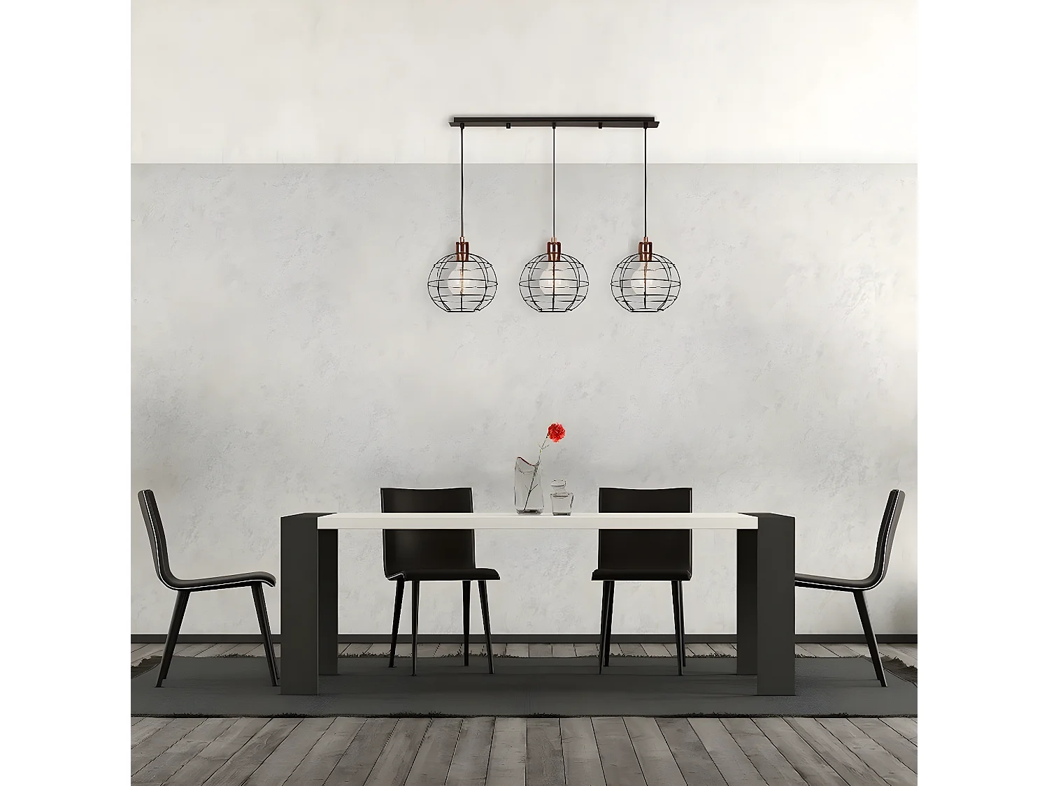 Suspension Urbino, Noir, 90x20x113 cm, EPIKASA