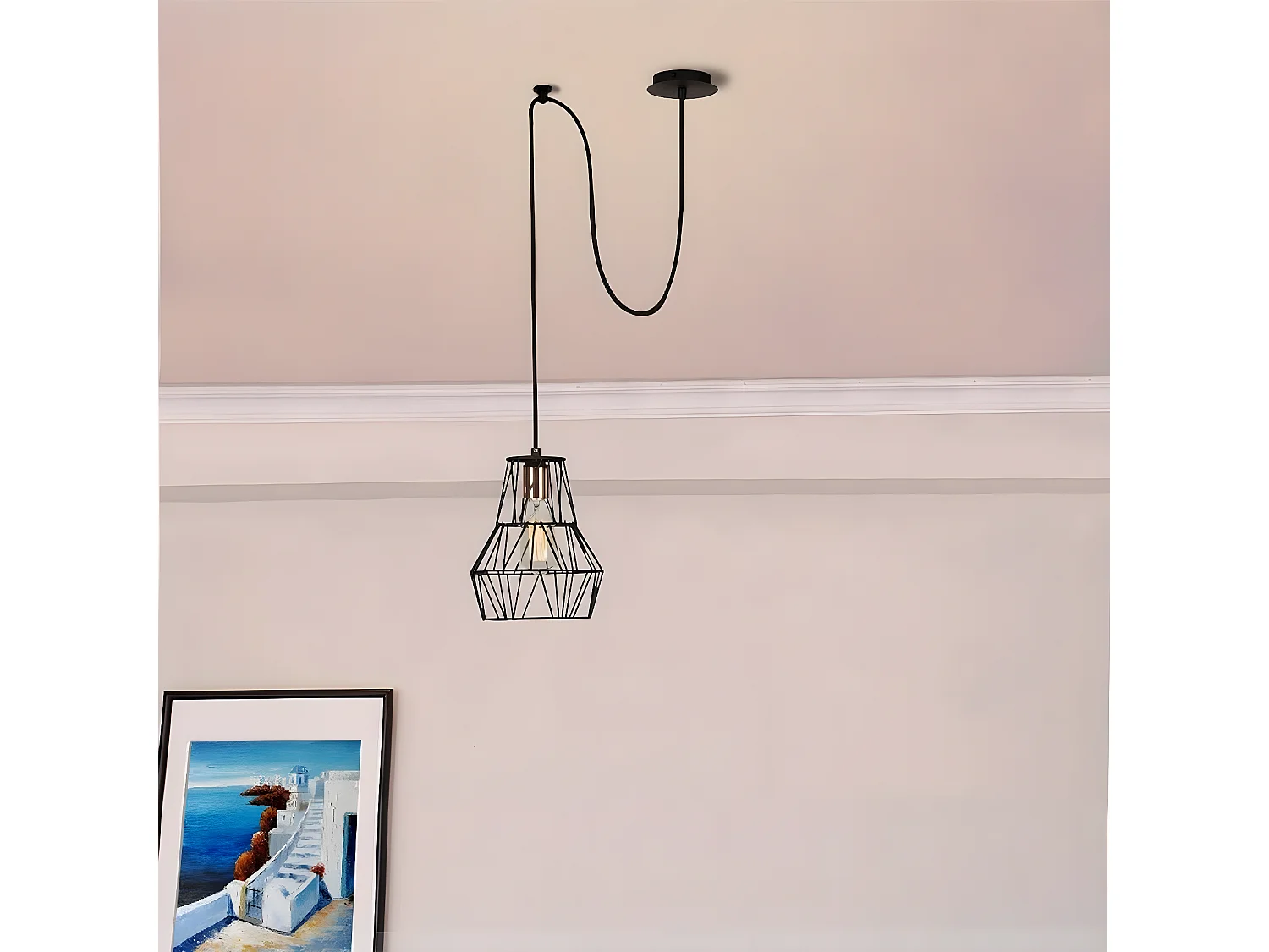 Suspension Barletta, Noir, 100x35x116 cm, EPIKASA