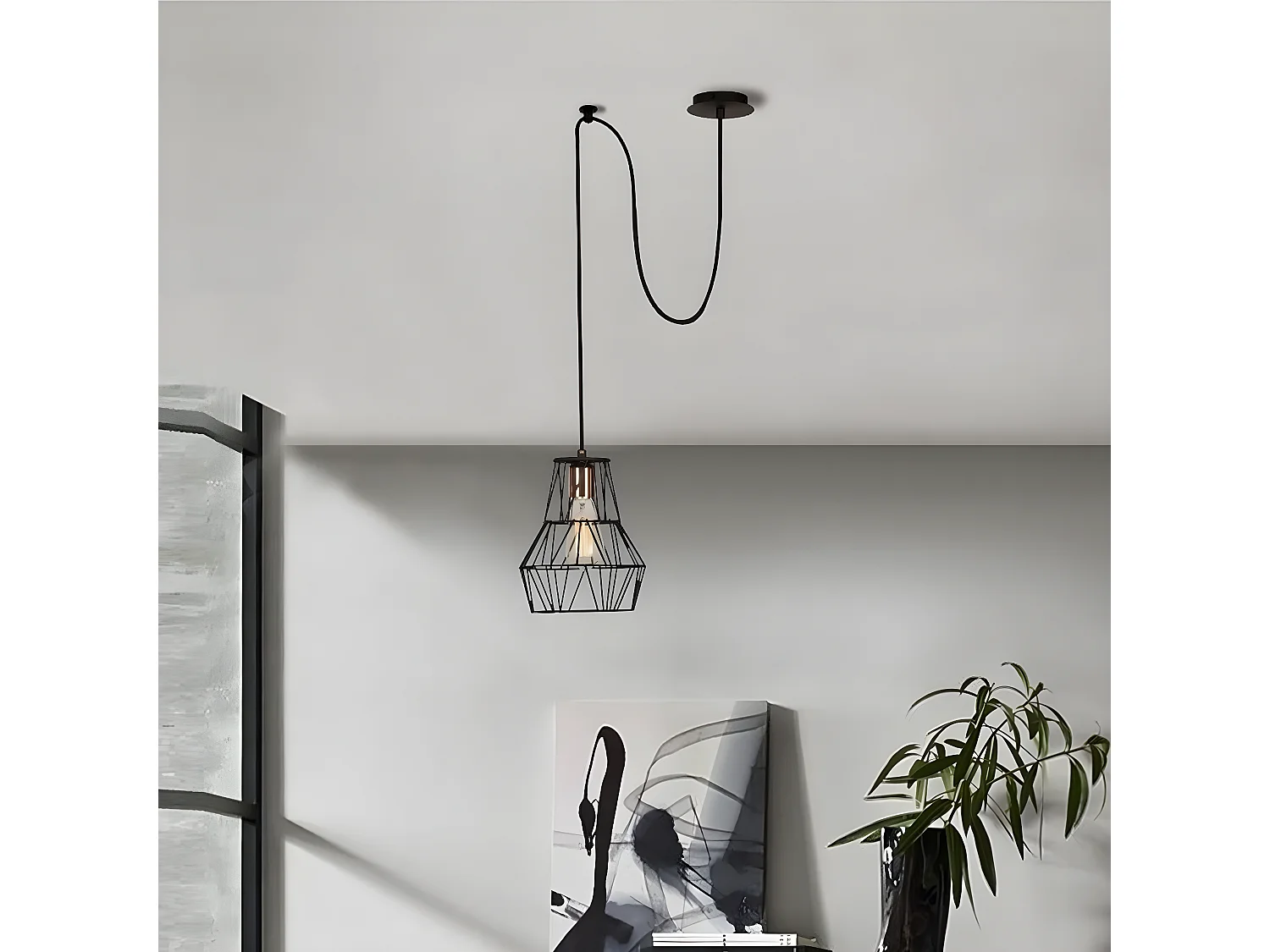 Suspension Barletta, Noir, 100x35x116 cm, EPIKASA