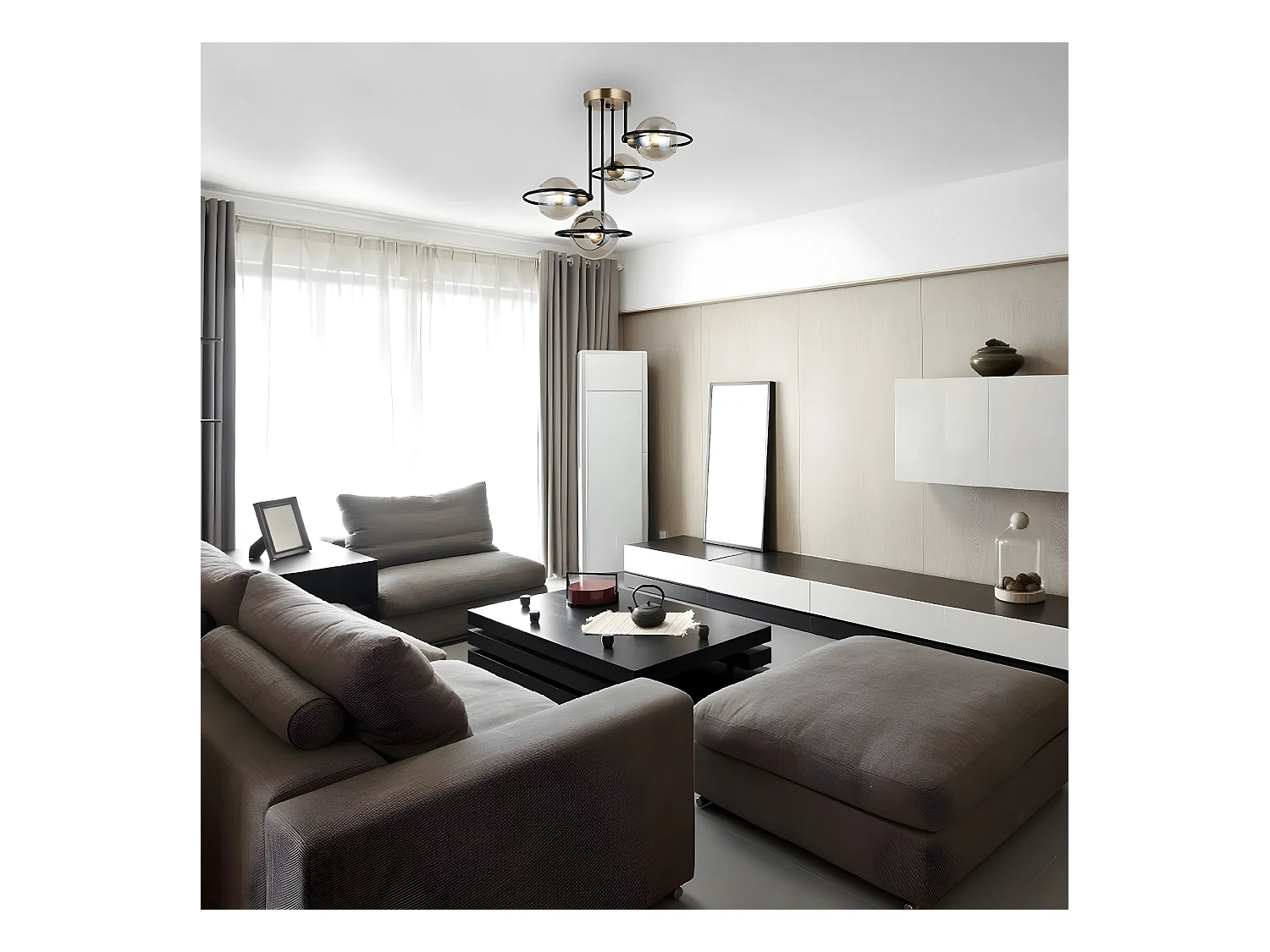 Hanglamp Sassari - Zwart - 53x53x43 cm - EPIKASA