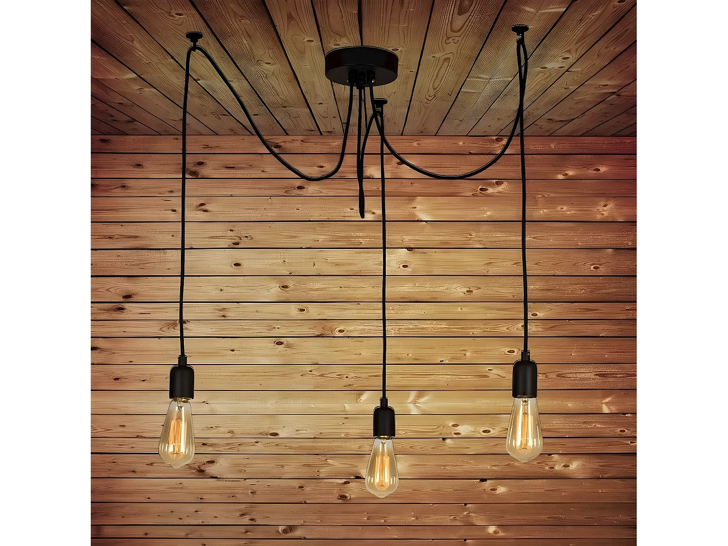Hanglamp Andria - Zwart - 180x180x93 cm - EPIKASA
