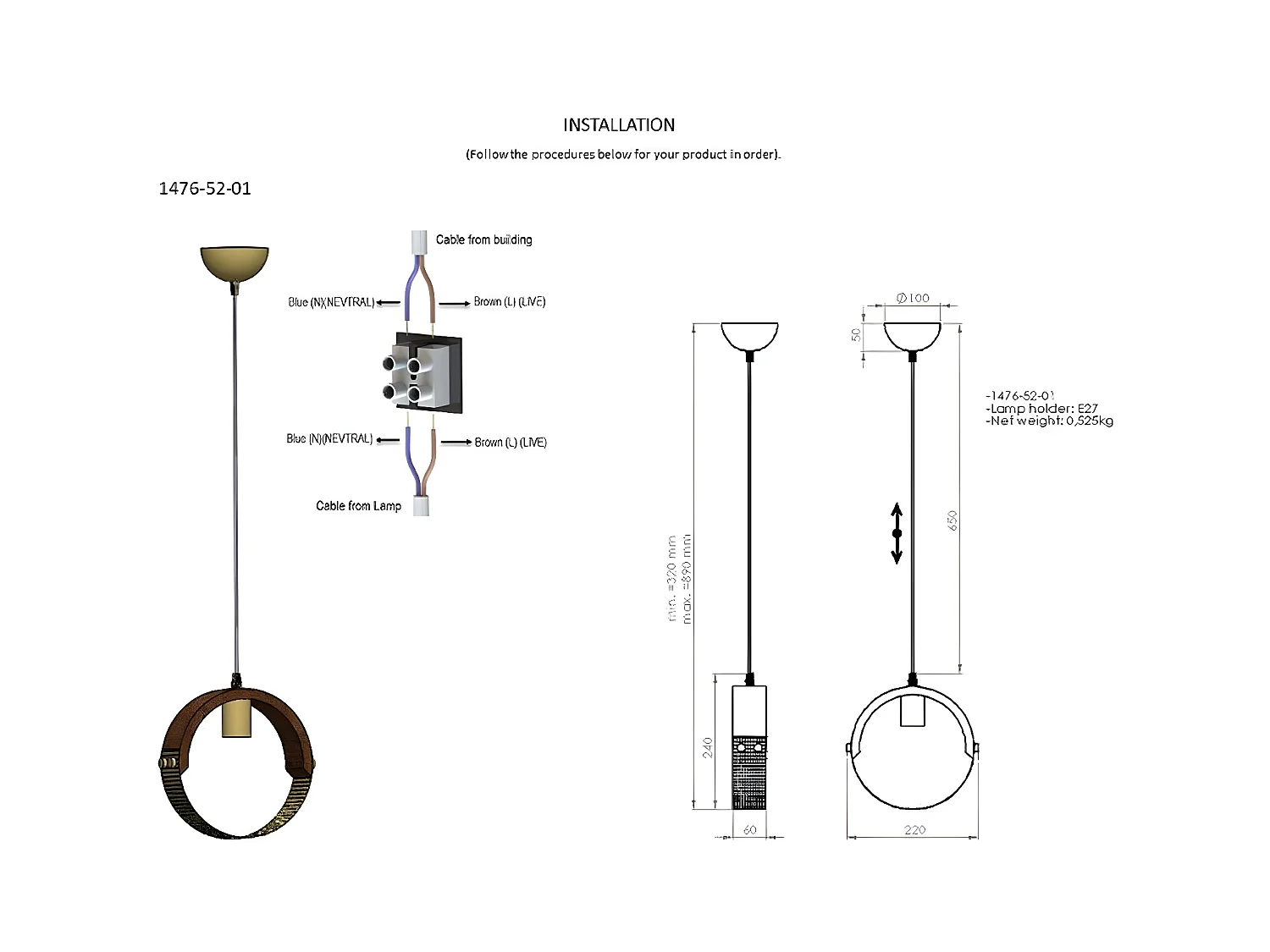 Suspension Monza, Bois, 6x22x89 cm, EPIKASA