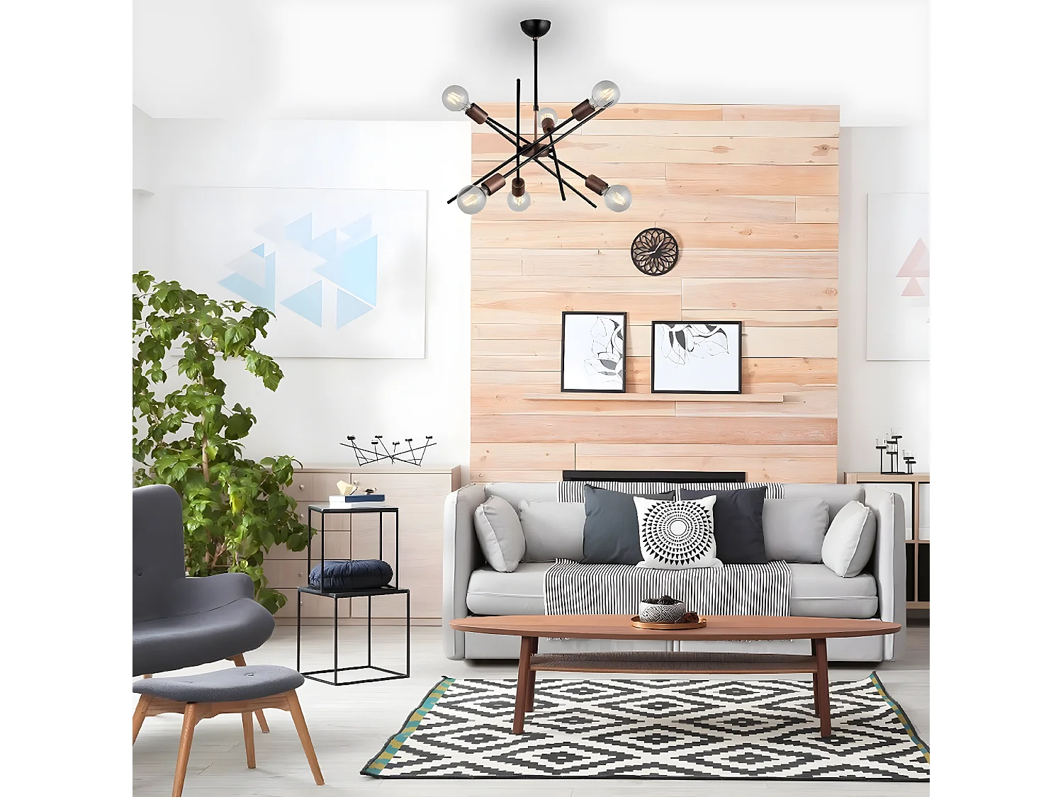 Hanglamp Ferrara - Zwart - 50x50x75 cm - EPIKASA