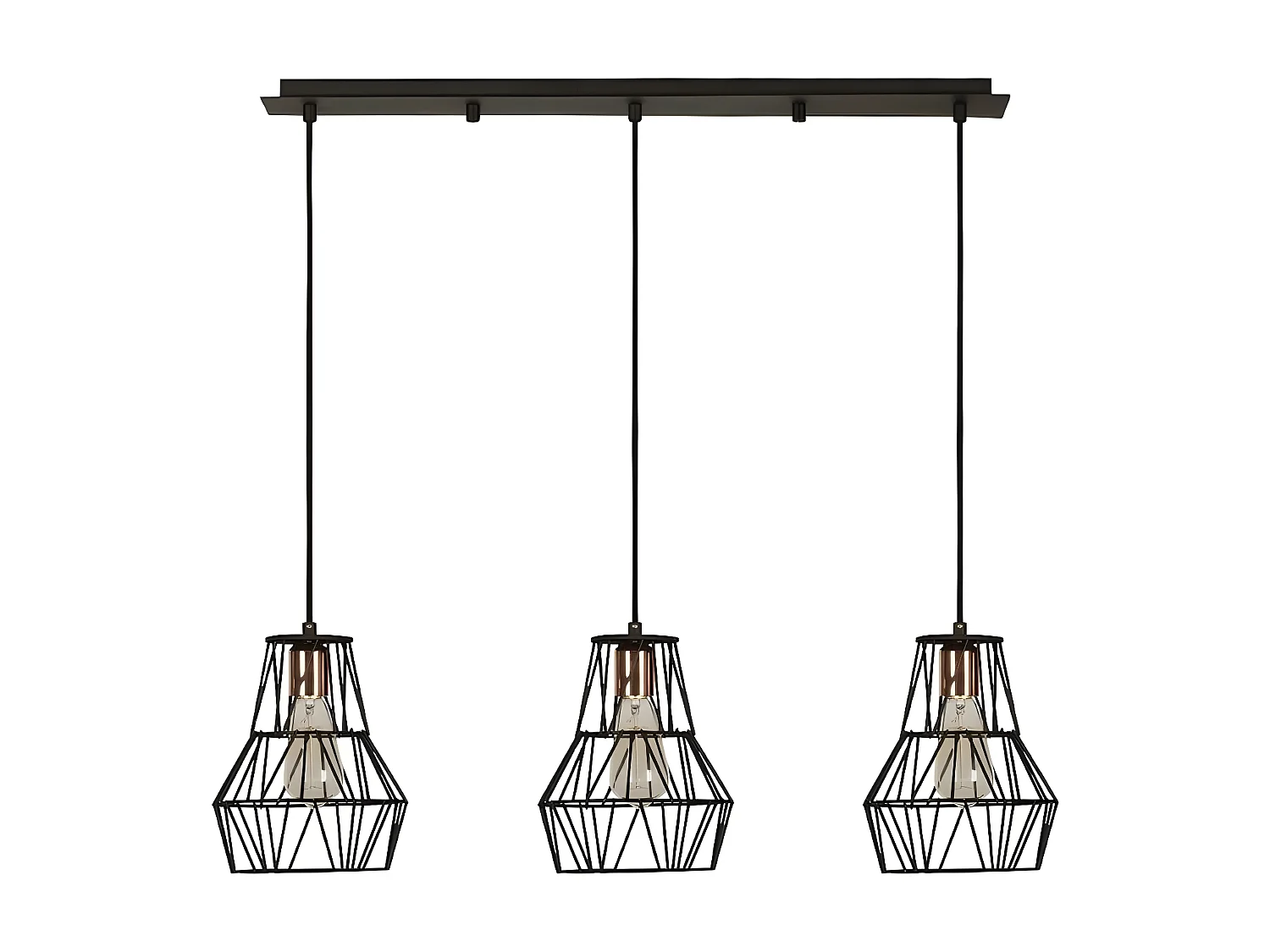 Lampa Wisząca Bergamo, Czarny, 90x20x115 cm, EPIKASA