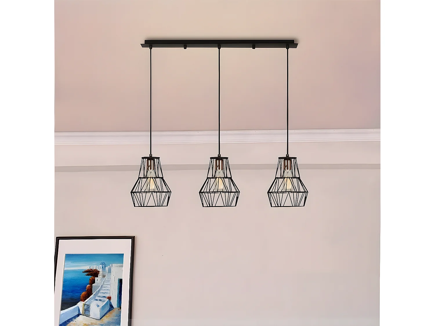 Lampa Wisząca Bergamo, Czarny, 90x20x115 cm, EPIKASA