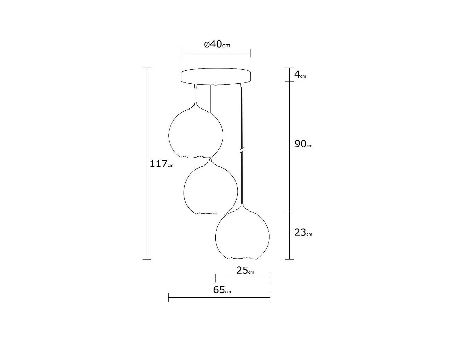 Hanglamp Siena - Zwart - 65x65x117 cm - EPIKASA